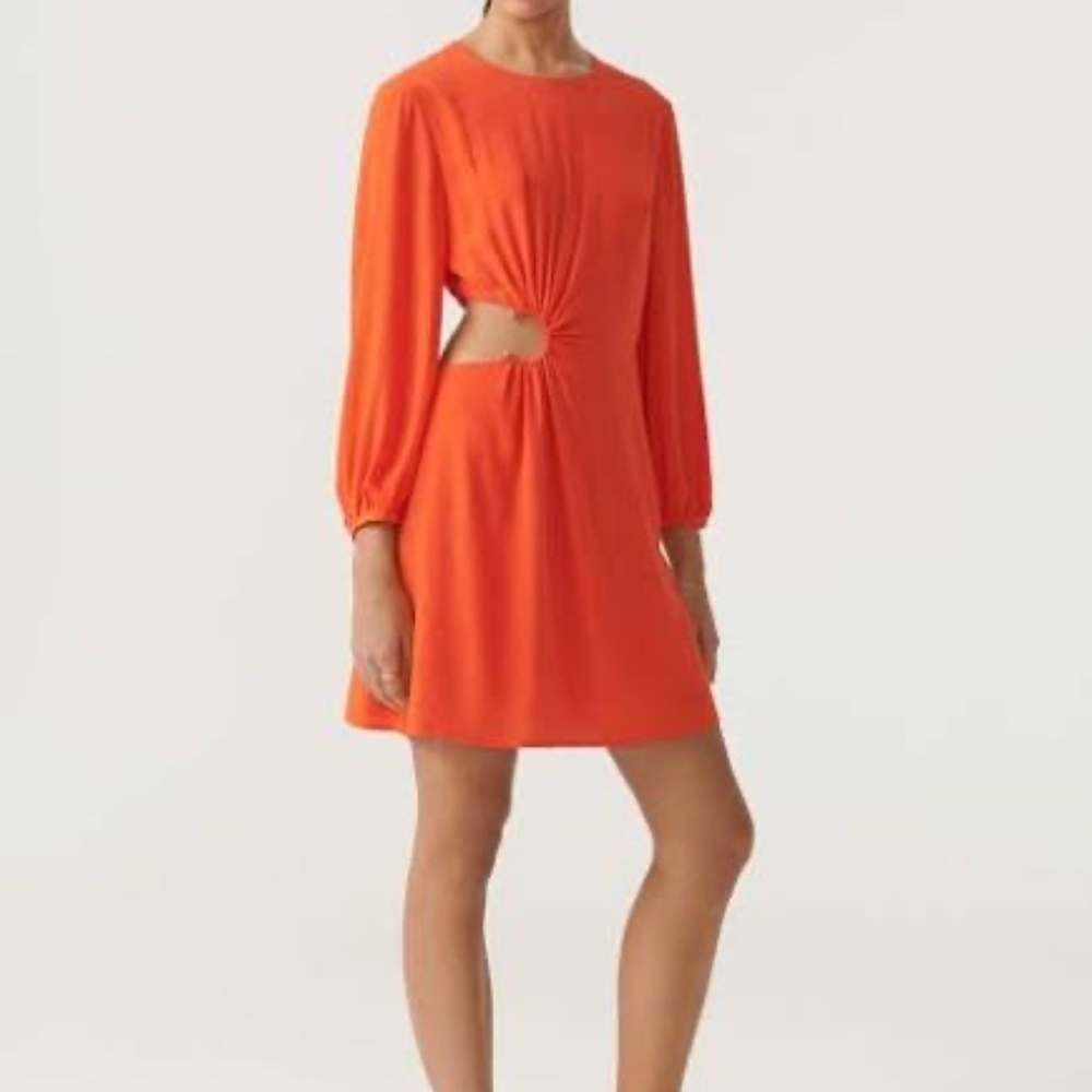 Ba&sh Bonita Cut Out Mini Dress in Vibrant Orange